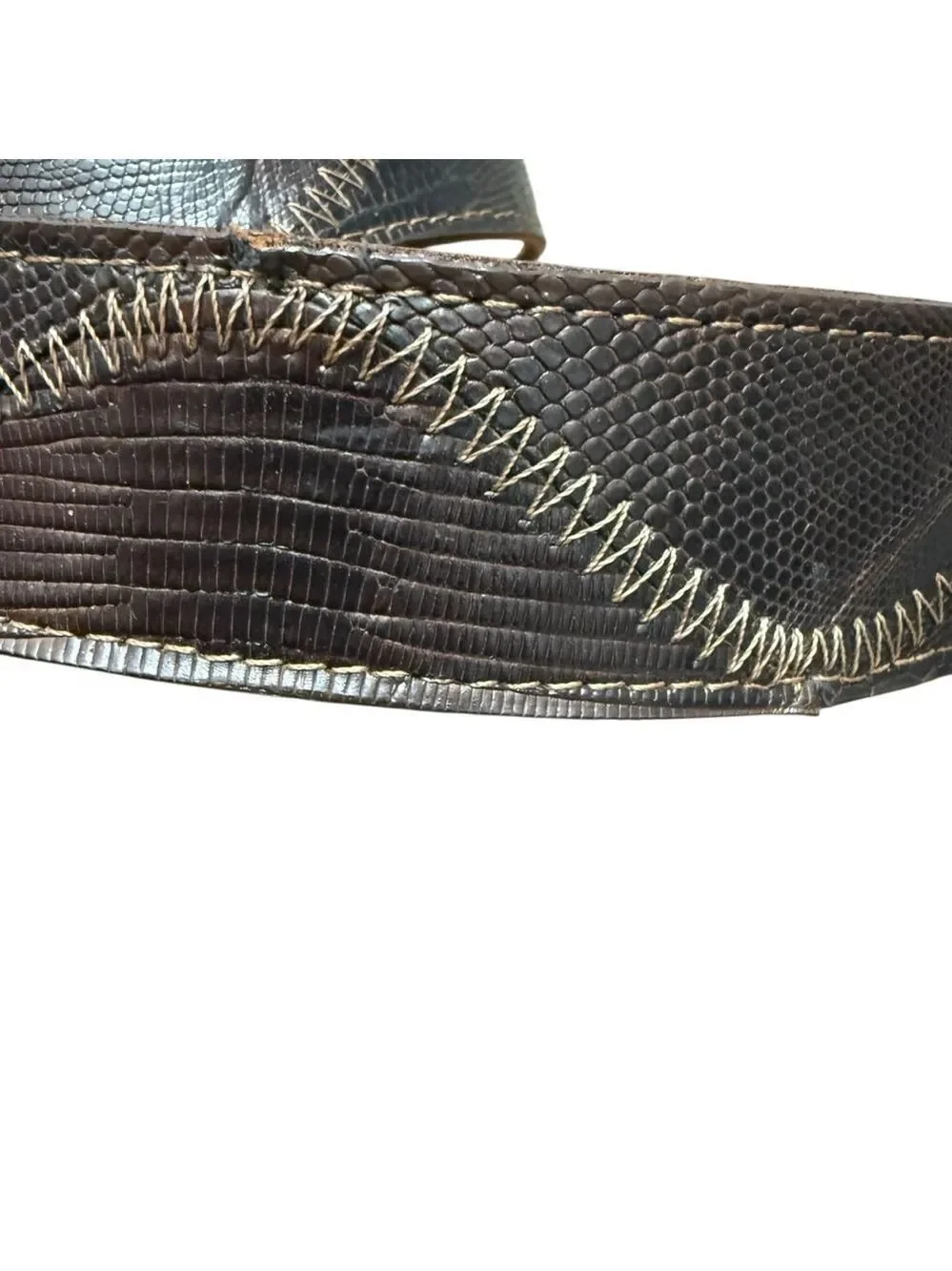 Vintage Nocona Embossed Leather Western Belt Size 40 Brown No Buckle